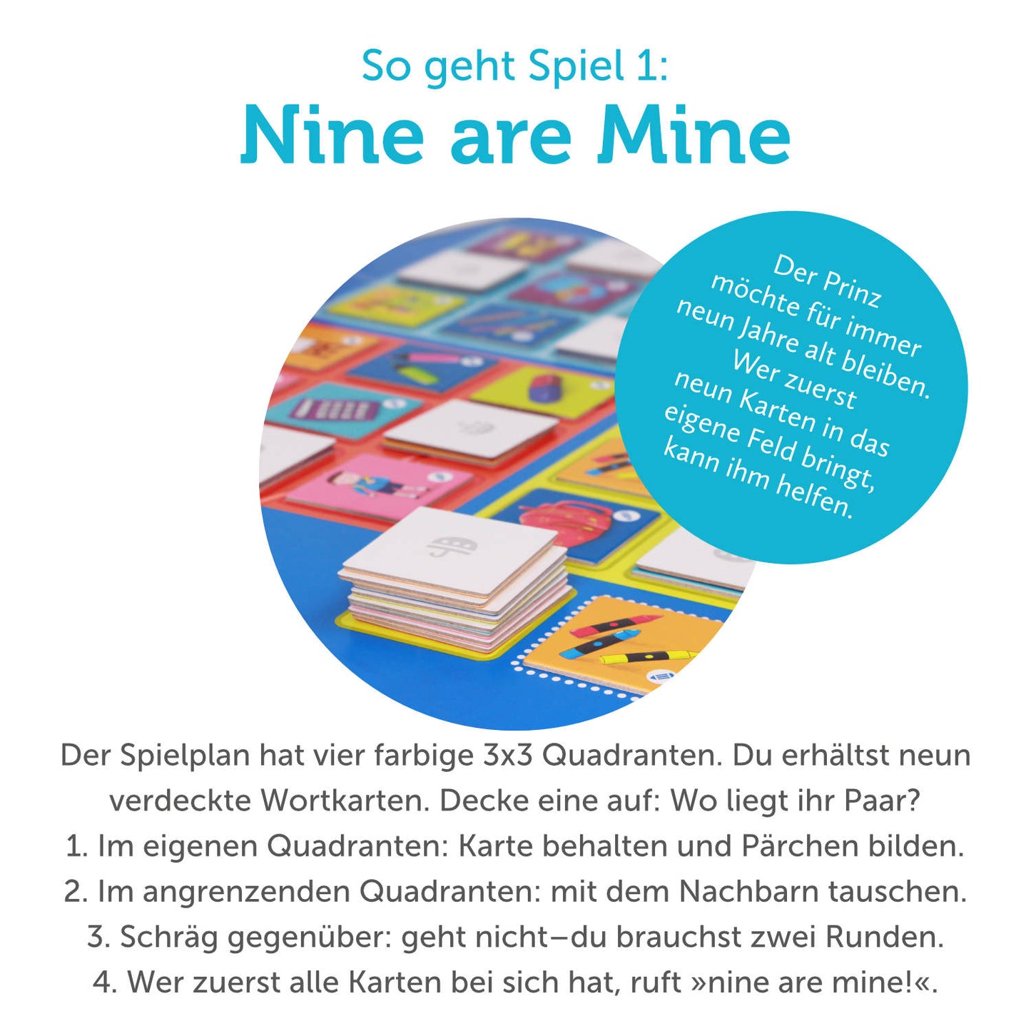 Lernspiel „Nine are Mine | Crazy Windmill“ 2-in-1 Sprachspiel für Kinder ab 8 Jahren | Englisch & Deutsch spielerisch lernen