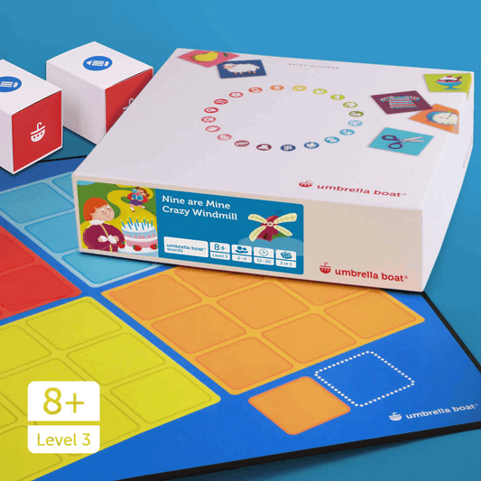 Lernspiel „Nine are Mine | Crazy Windmill“ 2-in-1 Sprachspiel für Kinder ab 8 Jahren | Englisch & Deutsch spielerisch lernen