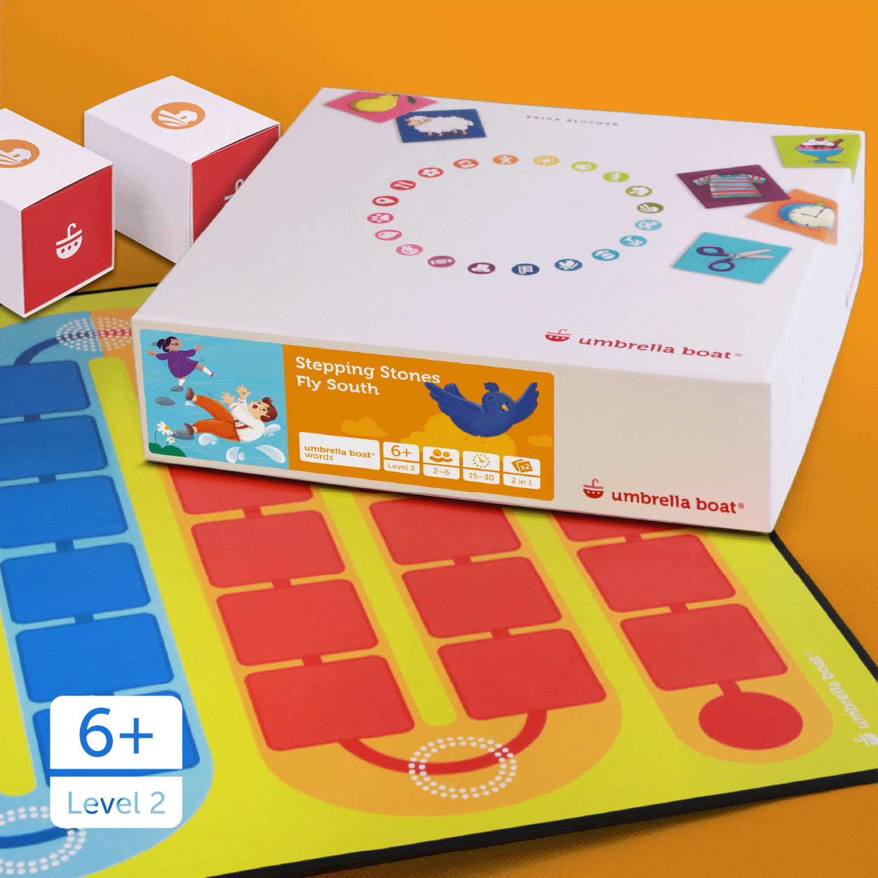 Lernspiel „Stepping Stones | Fly South“ 2-in-1 Sprachspiel für Kinder ab 6 Jahren | Englisch & Deutsch spielerisch lernen