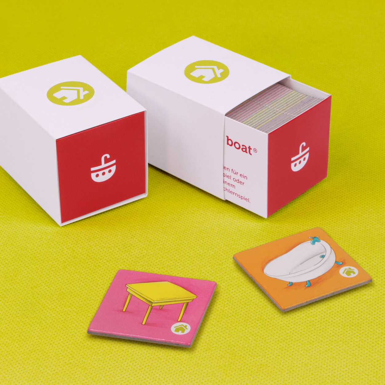 Bildkarten-Set „Around the house 1“ – Wörter rund ums Zuhause spielerisch lernen | geeignet als eigenständiges Memo- oder Bingospiel | Kompatibel mit allen umbrella boat® Lernspielen